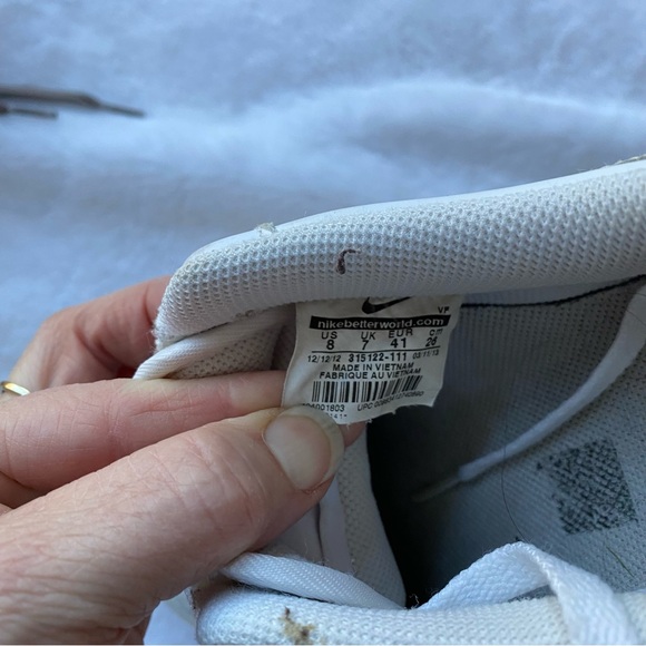 Nike Air Force 1 Shoes White Sneakers Size 8 - Picture 4 of 5